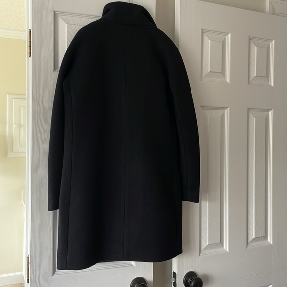 NWT J. Crew Black Cocoon Coat in Stadium Cloth Wool, size 00 - Picture 4 of 5